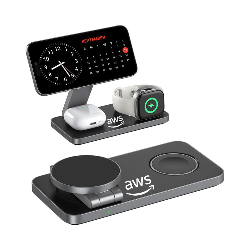 AWS 15W 3n1 Magnetic Wireless Charging Station
