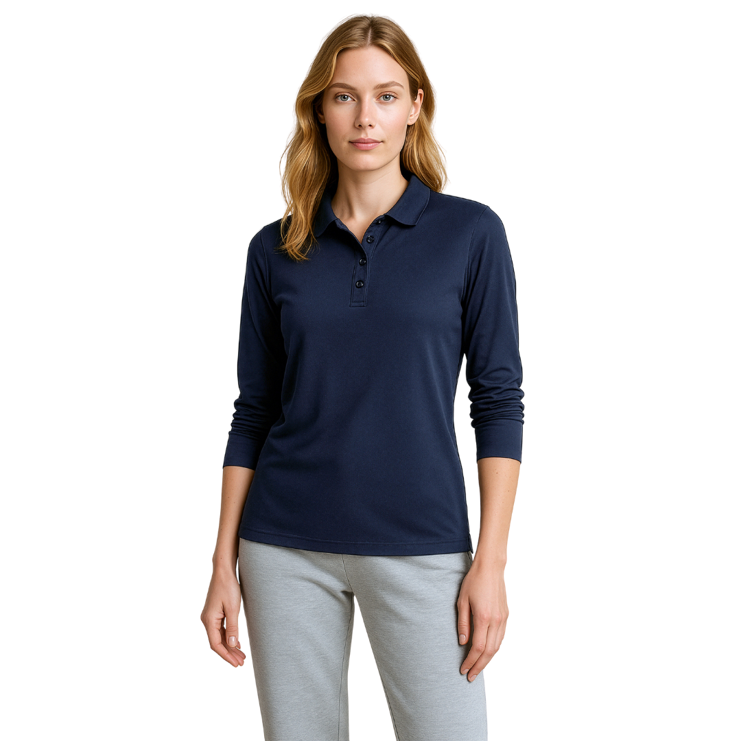 AWS Women's Long Sleeve Polo - BizCool
