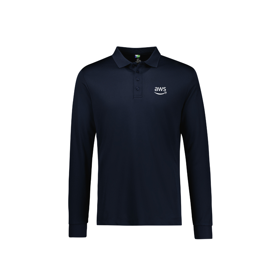 AWS Men's Long Sleeve Polo - BizCool