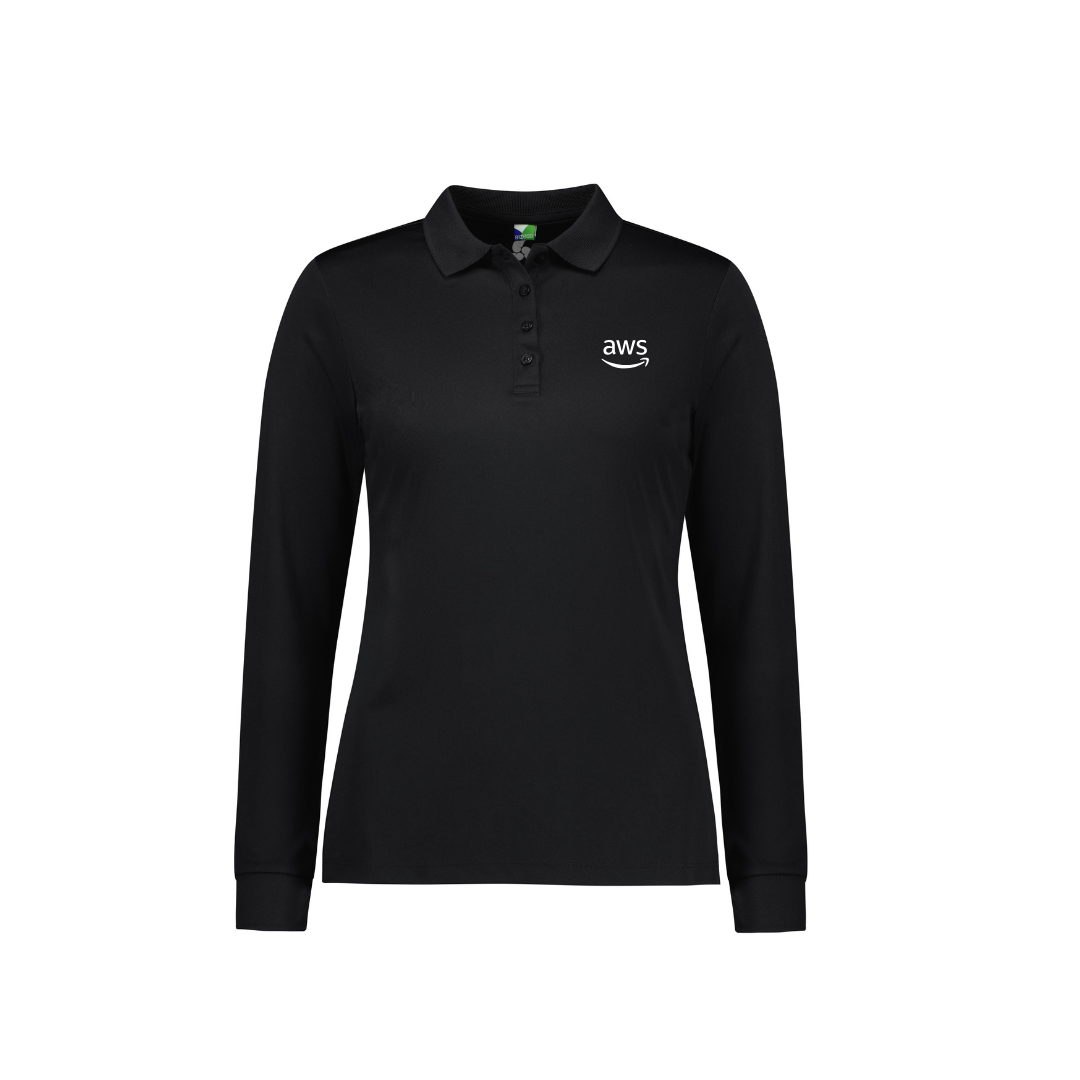 AWS Women's Long Sleeve Polo - BizCool