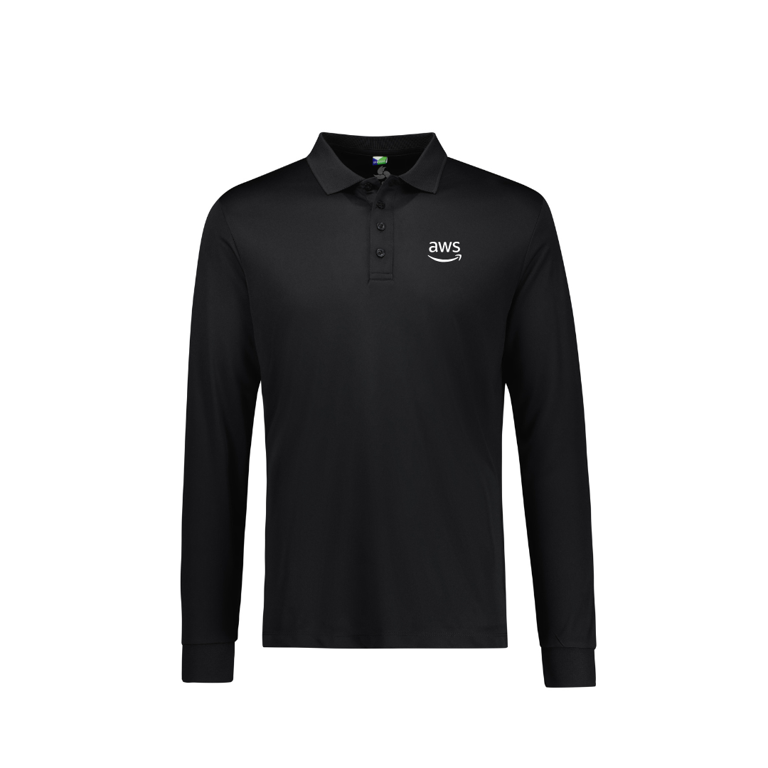 AWS Men's Long Sleeve Polo - BizCool