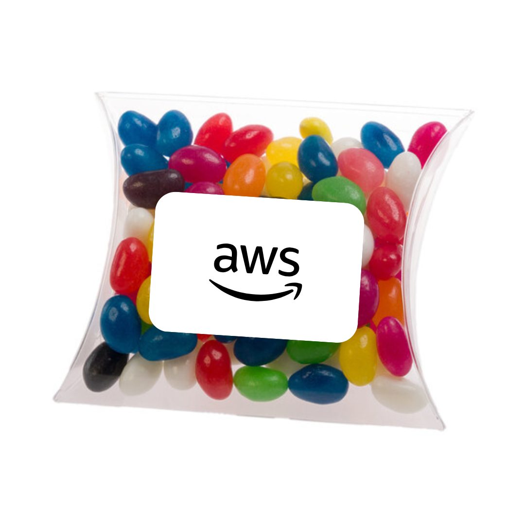AWS Assorted Colour Mini Jelly Beans in Pillow Pack