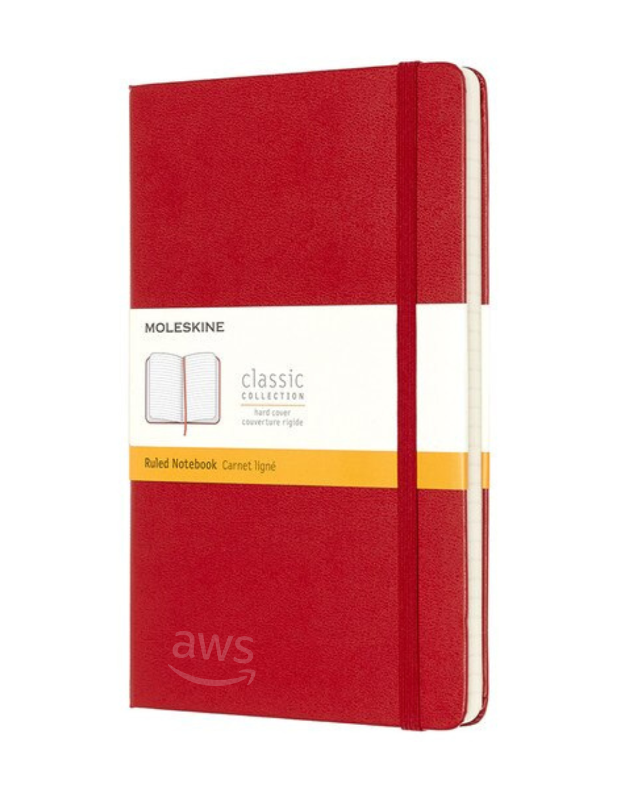 Moleskine - Classic Hard Cover Notebook - Ruled - Large (A5)