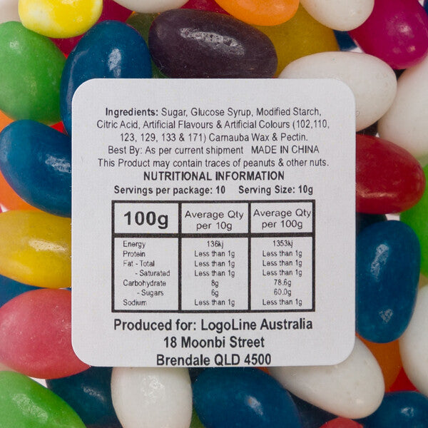 AWS Assorted Colour Mini Jelly Beans in Pillow Pack
